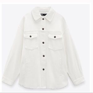 Zara white corduroy jacket button down, Size M